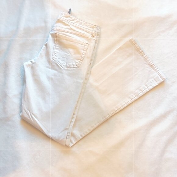 Seven 🍁Jeans Ivory Bone Lightly Spotted Throughout Lower Rise Denim Jeans 🍁 - Picture 3 of 13